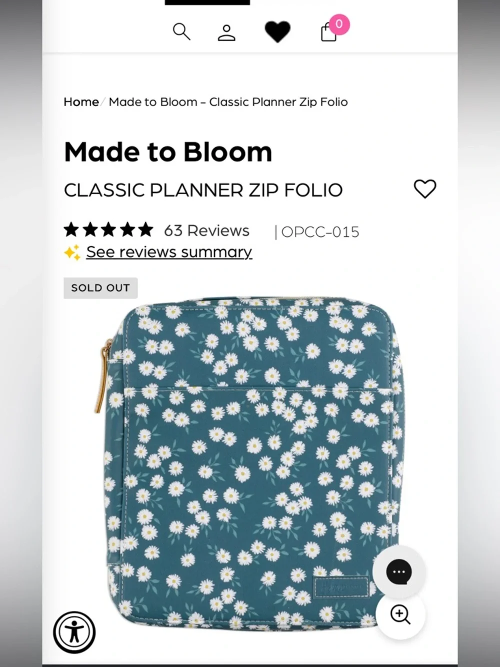 Made to Bloom Classic Planner Zip Folio - The Happy Planner 🌼🌼🌼 - Picture 8 of 10